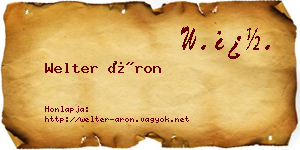 Welter Áron névjegykártya